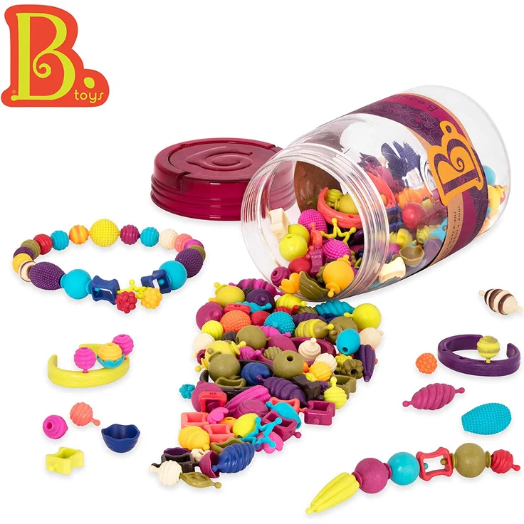 B. toys 275 Teile Spielzeug Schmuck – Bunte Pop Perlen Kinderschmuck Bastelschmuck zum Zusammenstecken – Schmuck Bastelset für Mädchen und Kinder ab 4 Jahren – Bild 1