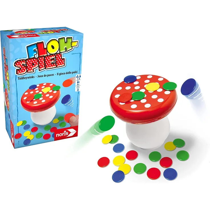 Noris 606144010 606144010-Flohspiel, Kinderspiel