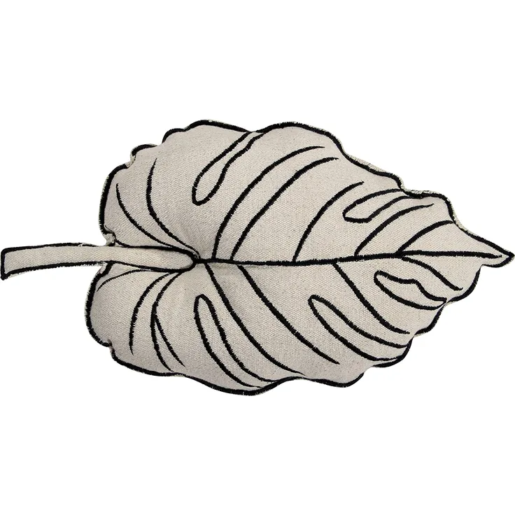 Lorena Canals Kissen Leaf 100% Baumwolle - Füller: 100% Polyester -Beige- Schwarz- 35x55x30 cm