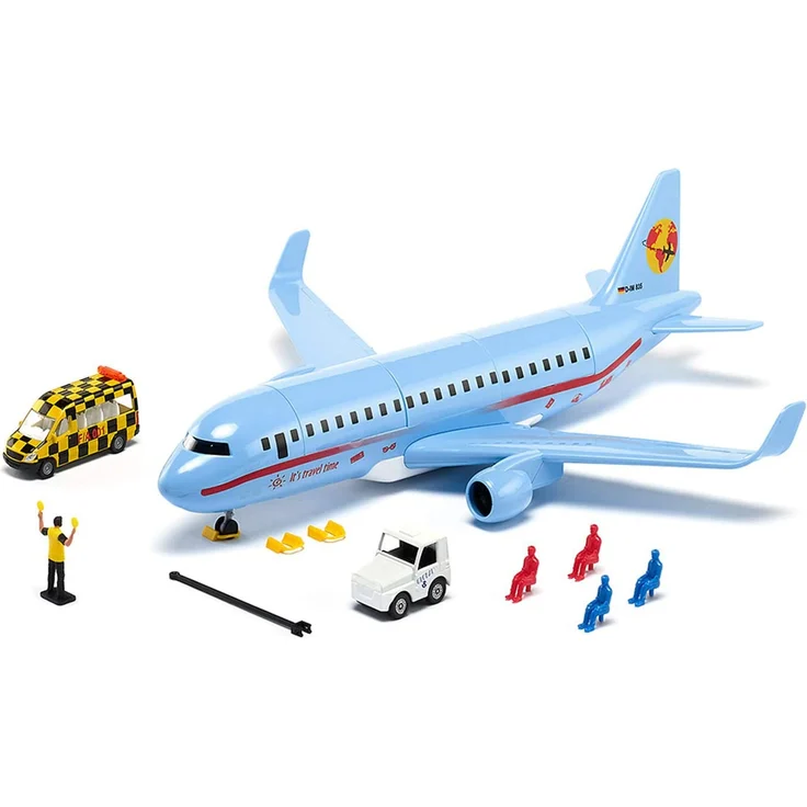 Siku 5402, Verkehrsflugzeug mit Zubehör, Kunststoff, Hellblau, Viele Funktionen, Kombinierbar mit SIKU Modellen im gleichen Maßstab - Preisvergleich – Bild 1