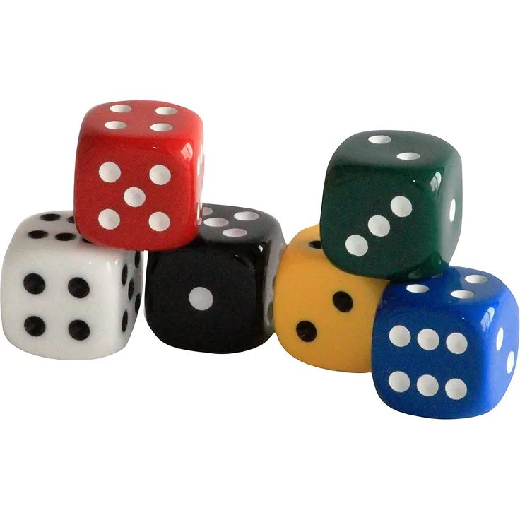 Weiblespiele 05120-6 - Acryl-Würfel, Uni, 20 mm, 6 Stück