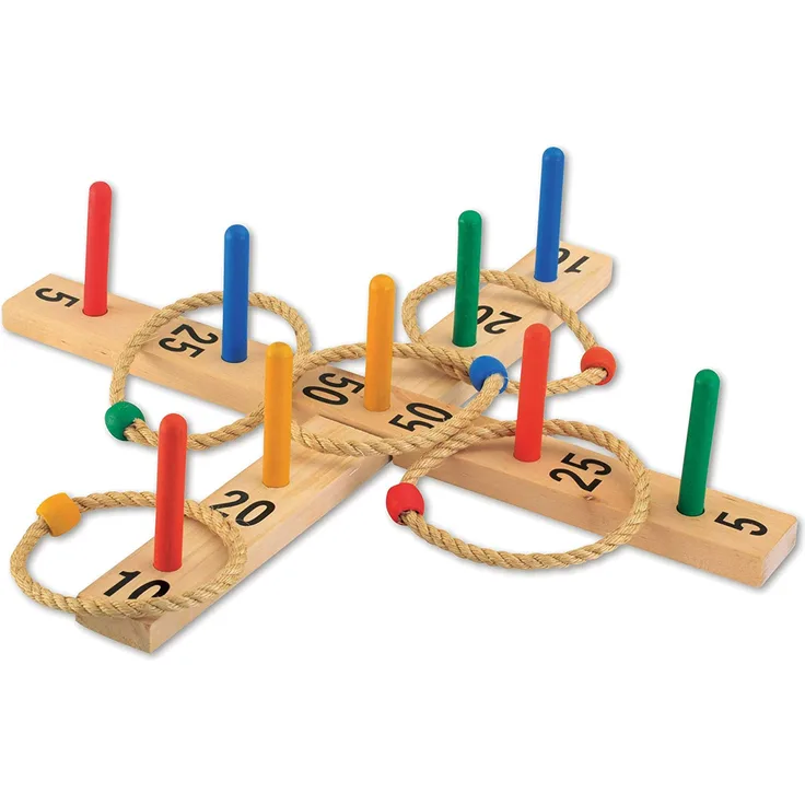 Outdoor Active Ringwurfspiel aus Holz mit 9 Stäben - Preisvergleich