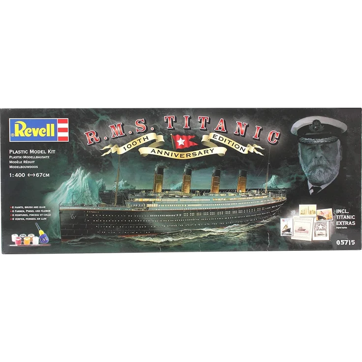 Revell Modellbausatz Schiff 1:400 - Geschenkset '100 Jahre TITANIC' im Maßstab 1:400, Level 5, originalgetreue Nachbildung mit vielen Details, Kreuzfahrtschiff, 05715 – Bild 2