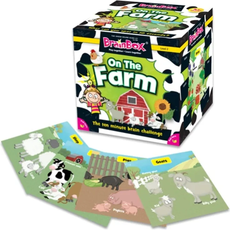 Green Board Games GRE90047 BrainBox On The Farm