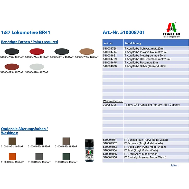 Italeri 510008701 - 1:87 Lokomotive BR41 – Bild 2