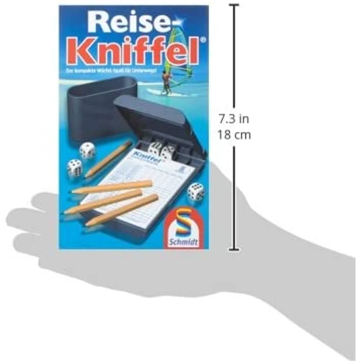 Schmidt Spiele 49091 Reise-Kniffel mit Zusatzblock, bunt – Bild 4
