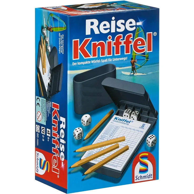 Schmidt Spiele 49091 Reise-Kniffel mit Zusatzblock, bunt