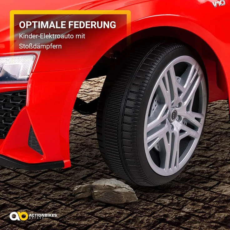 Audi R8 Spyder Kinder-Elektroauto, lizenziertes Kinderfahrzeug, 60 Watt Kinderauto, mit USB, schwarz – Bild 7