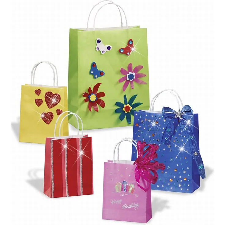 folia 21209 - Papiertüten aus Kraftpapier, Geschenktüten, 20 Stück, ca. 12 x 5,5 x 15 cm, farbig sortiert - zum Basteln, Verzieren und Verschenken – Bild 4