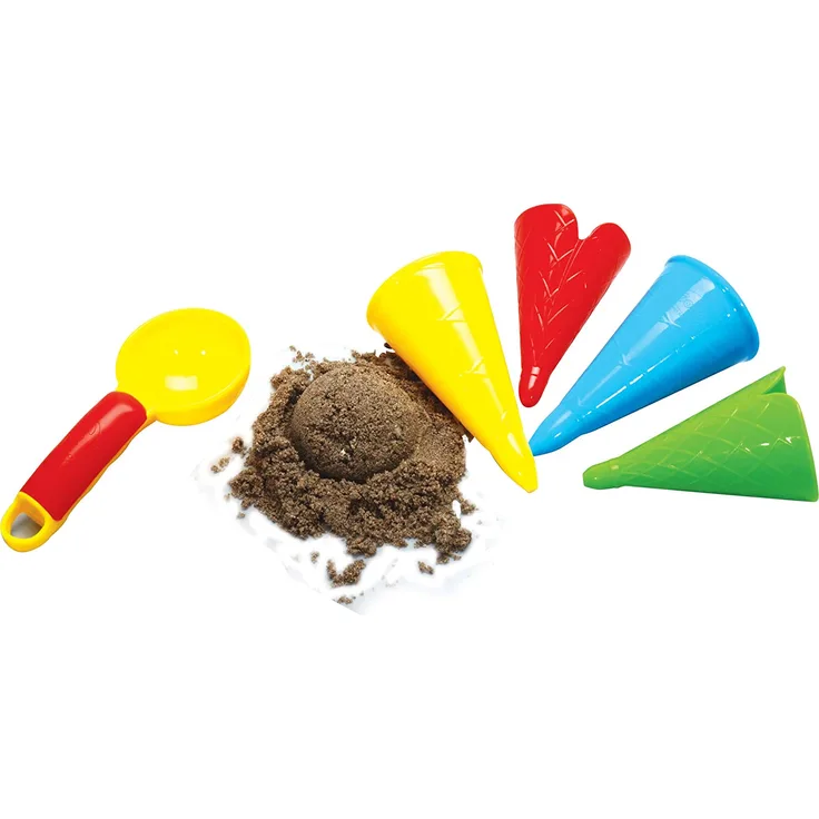 Gowi 558-41 Sandform Eiscreme, 5teilig im Netz, Sandkästen und Sandspielzeug