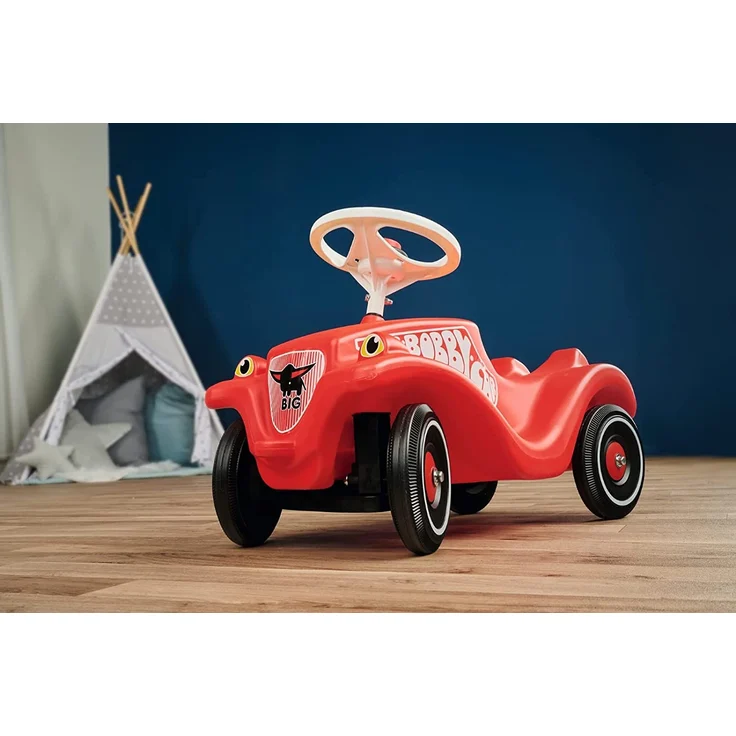 BIG-Bobby-Car Classic - Kinderfahrzeug für Jungen und Mädchen, klassisches Rutschfahrzeug belastbar bis 50 kg, für Kinder ab 1 Jahr, rot – Bild 4