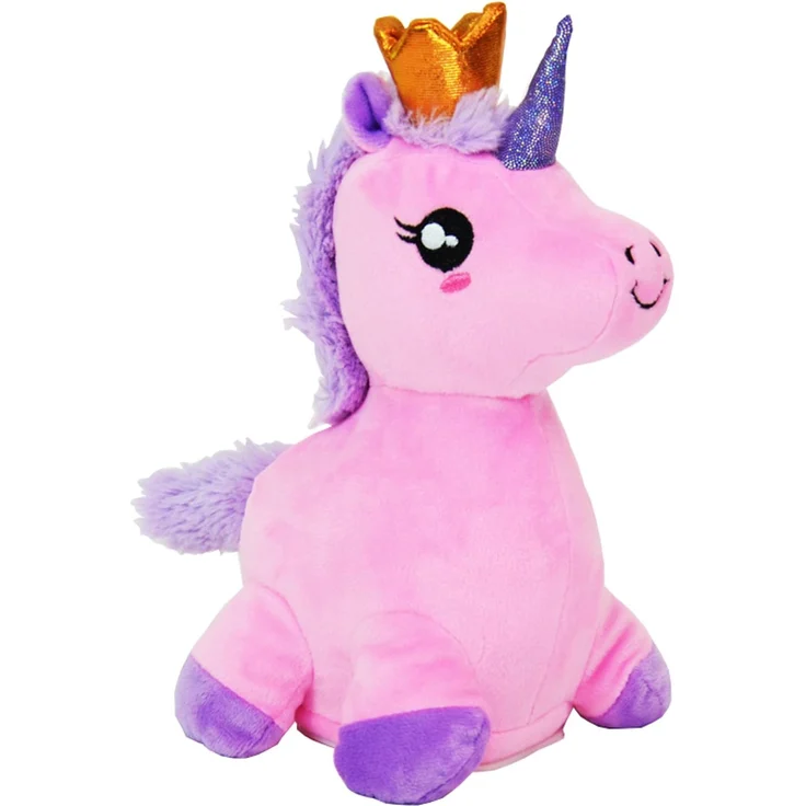 Kögler 75673 - Laber Einhorn Cottoncandy, Labertier mit Aufnahme- und Wiedergabefunktion, plappert alles witzig nach und bewegt sich, ca. 27 cm groß, ideal als Geschenk für Jungen und Mädchen – Bild 1