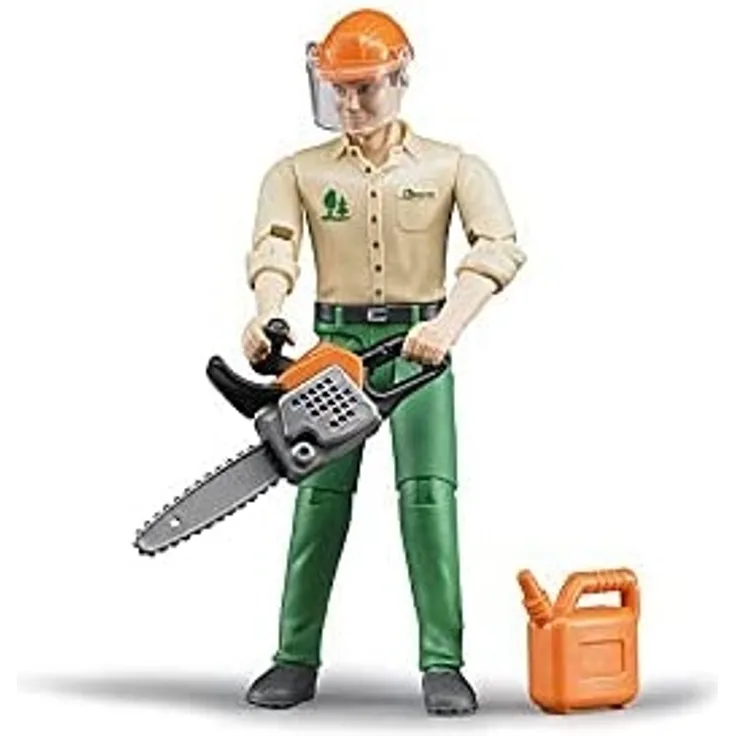 bruder Forstarbeiter mit Zubehör Spielfigur, grün/beige
