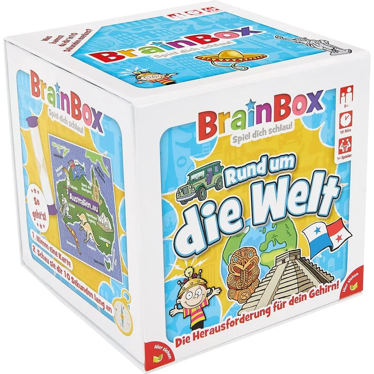 Brain Box 94901 Rund um die Welt, Lernspiel, Quizspiel für Kinder ab 8 Jahren, weiß – Bild 6