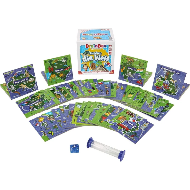 Brain Box 94901 Rund um die Welt, Lernspiel, Quizspiel für Kinder ab 8 Jahren, weiß – Bild 2