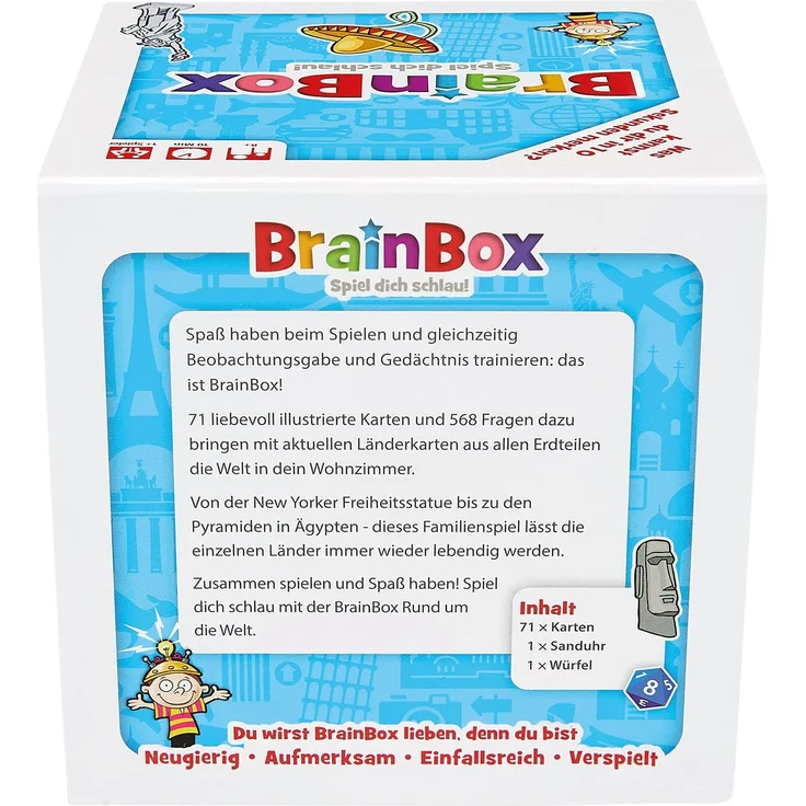 Brain Box 94901 Rund um die Welt, Lernspiel, Quizspiel für Kinder ab 8 Jahren, weiß – Bild 4