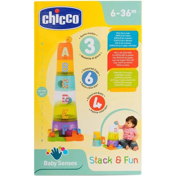 Chicco 00009308000000 2 In 1 Stapelbecher Und Kugelbahn, mehrfarbig - Preisvergleich – Bild 9