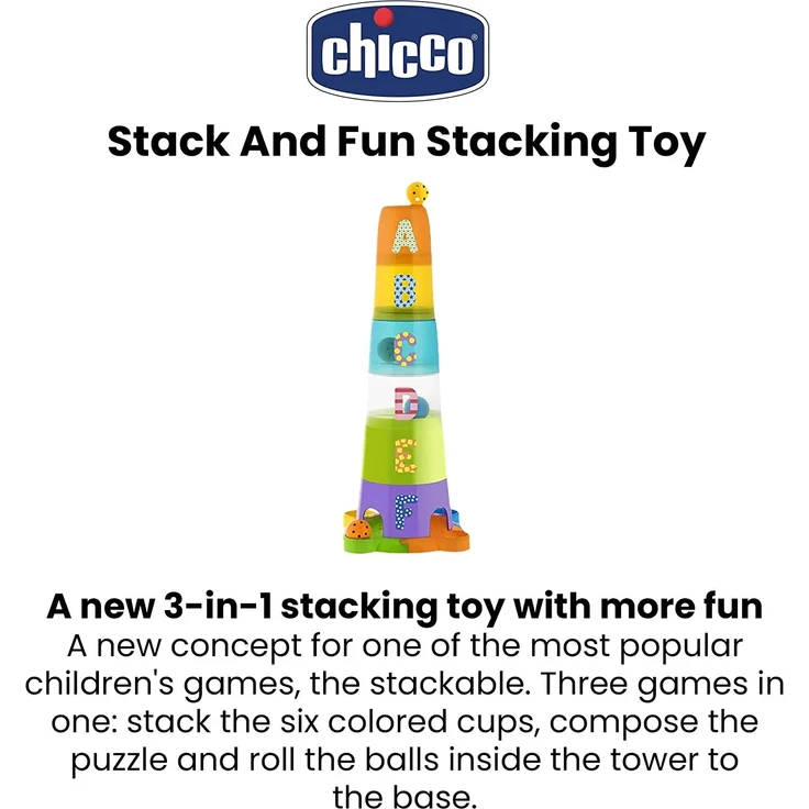 Chicco 00009308000000 2 In 1 Stapelbecher Und Kugelbahn, mehrfarbig - Preisvergleich – Bild 10
