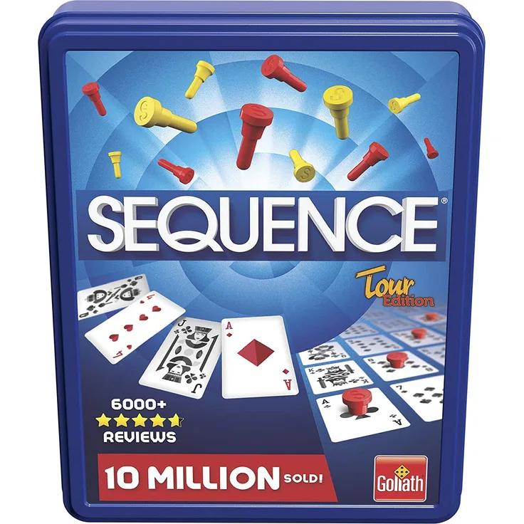 Goliath Toys 'Sequence' Tour Edition, das strategische Familienspiel, Mitbringspiel ab 7 Jahren