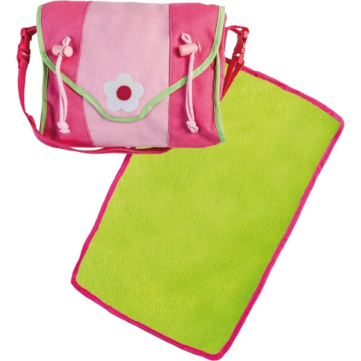 Puppenwickeltasche mit Wickelauflage rosa