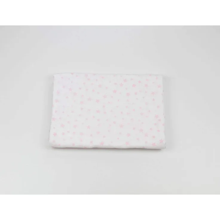 Ti TIN | Baby Musselin, 125x125 cm | Musselin Tuch mit Sternchen-Motiv, leichte und weiche Baumwollfaser, Mulltuch vielseitig einsetzbar, als Decke, Halstuch/Dreieckstuch, Spucktuch etc, Farbe: Rosa
