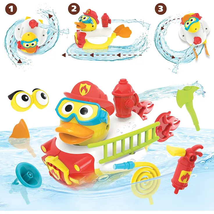 Yookidoo Jet Duck Create A Firefighter Badespielzeug Weiß