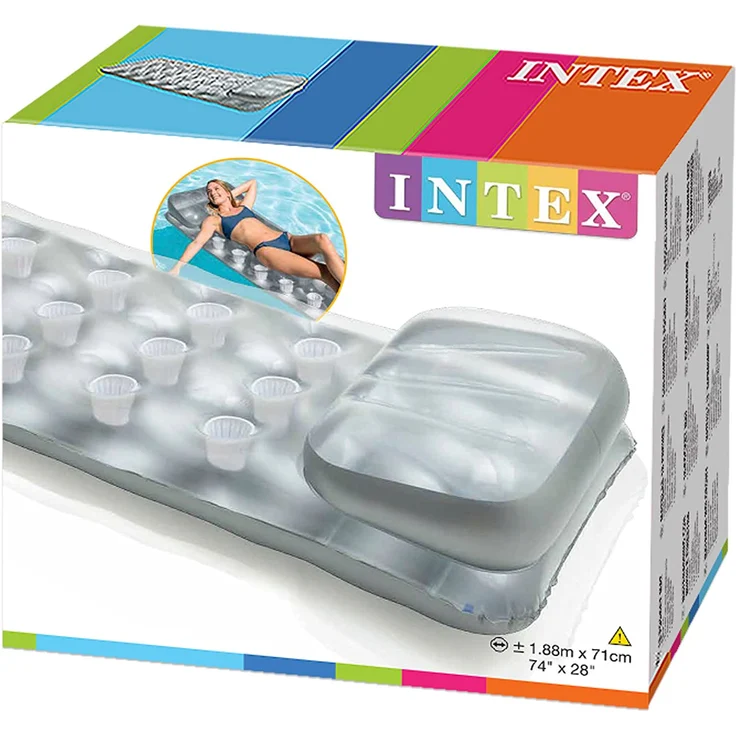Intex Luftmatratze 18-Pocket Suntanner, Silber, 188 x 71 cm – Bild 3