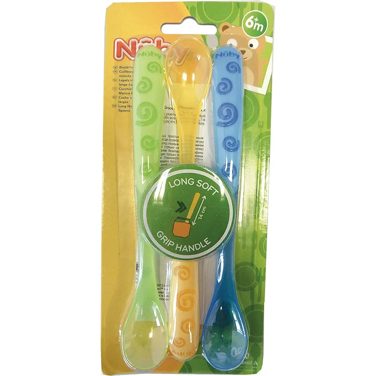 Nuby ID5377 - Breilöffel lang, 3-er Pack, Farblich sortiert – Bild 8
