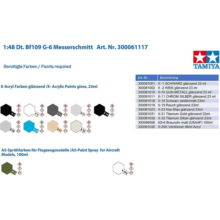 Tamiya 1:48 Dt. Bf109 G-6 Messerschmitt 300061117 – Bild 7