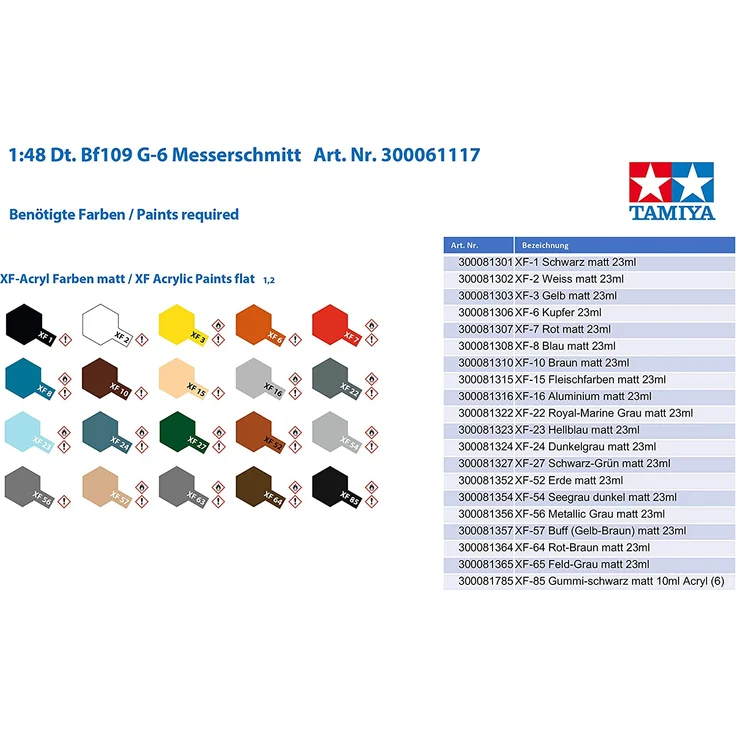 Tamiya 1:48 Dt. Bf109 G-6 Messerschmitt 300061117 – Bild 6