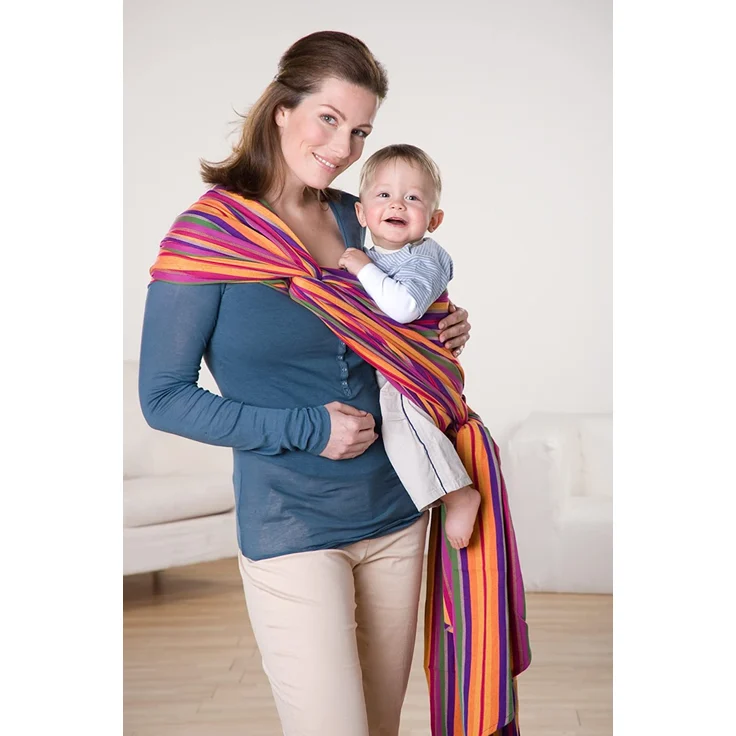 AMAZONAS Babytragetuch Carry Sling Lollipop - TESTSIEGER - 510 cm 0-3 Jahre bis 15 kg in Buntgestreift – Bild 2