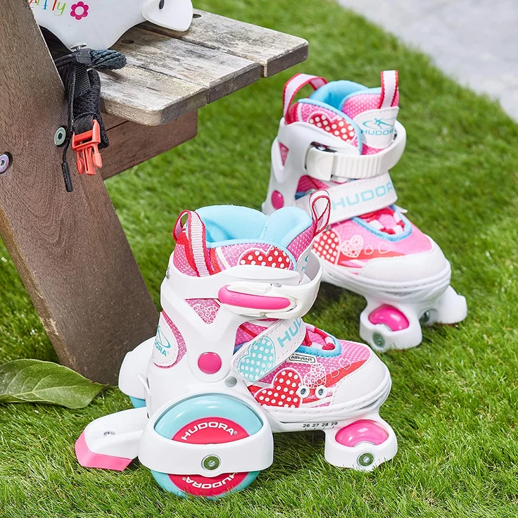 HUDORA 22042 'My First Quad 2.0' Rollschuhe, größenverstellbar, Schuhgröße 26 bis 29, pink – Bild 5