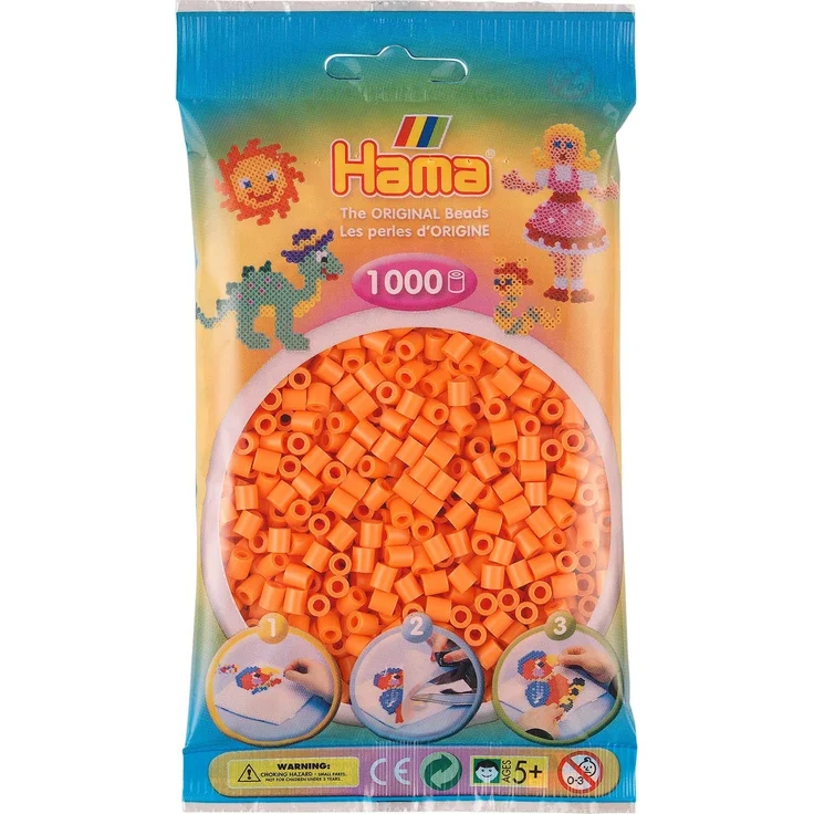 Hama Perlen 207-79 Bügelperlen Midi, ca. 1000 Perlen in apricot – Bild 1