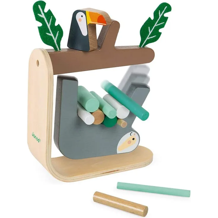 Janod Balance-Spiel aus Holz Faultier-Geschicklichkeitsspiel-Fördert Feinmotorik und Konzentration-FSC-Zertifiziert-ab 3 Jahren, J08046