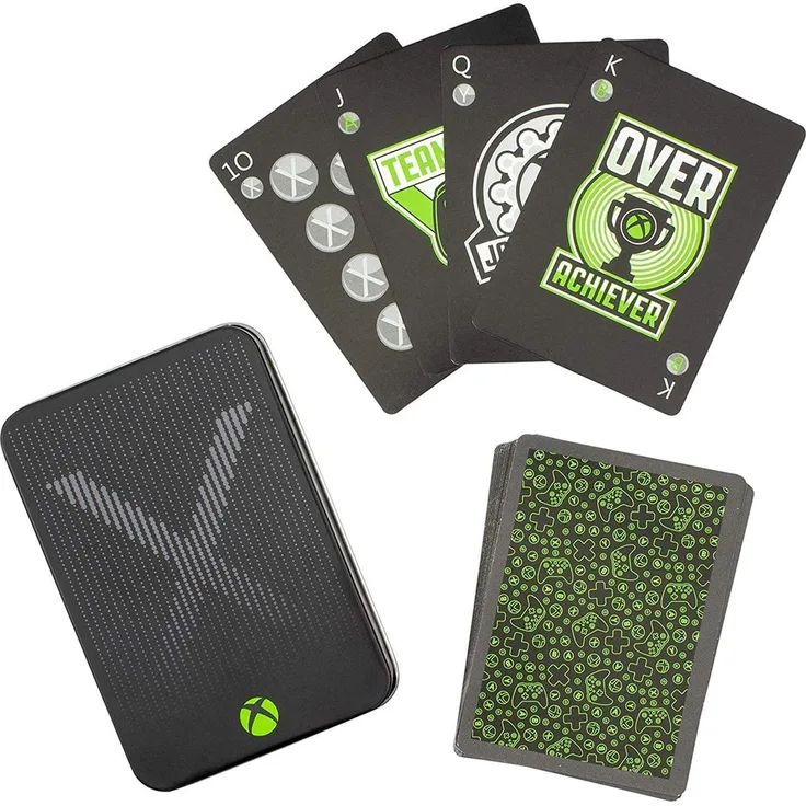 Paladone Playing Cards Xbox Spielkarten in Aufbewahrungsdose, 52-teiliges Set, ideal für Spiele, Poker und Blackjack, inkl. Sammlerbox, Multi