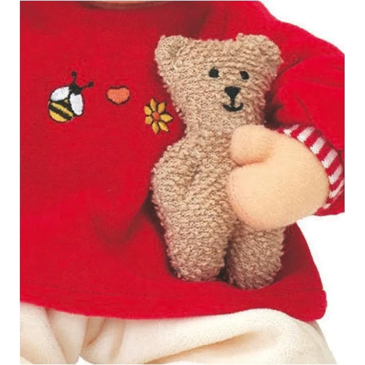 Sterntaler Spielpuppe Magdalena, Integrierte Rassel, Alter: Für Babys ab der Geburt, 33 cm, Rot/Beige – Bild 3