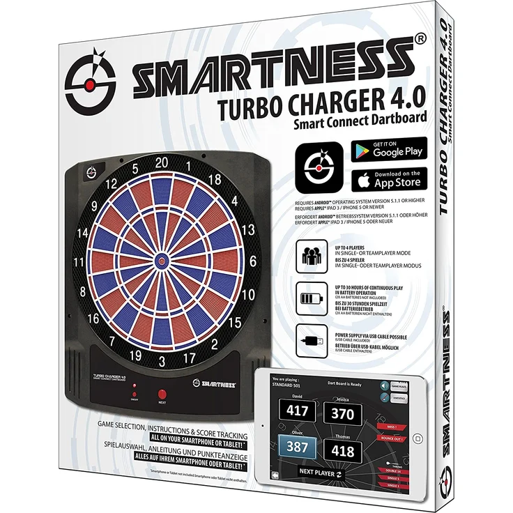 Turbo Charger 4. 0 elektronische Dartscheibe, App-unterstützt, 2-Loch | Carromco – Bild 6