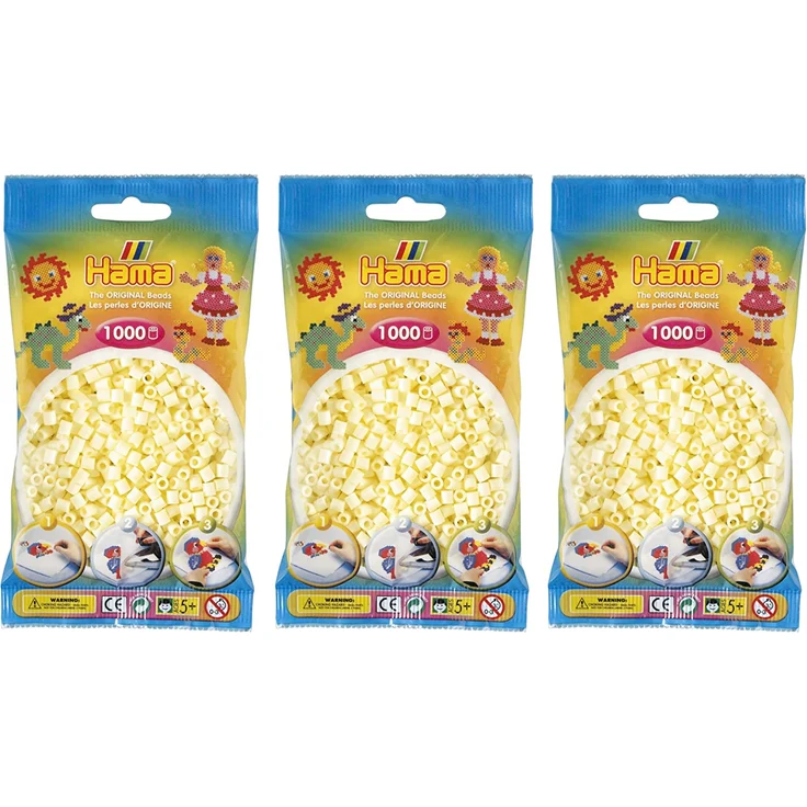 Hama 207-02 - Bügelperlen im Beutel, ca. 1000 Stück, creme – Bild 2