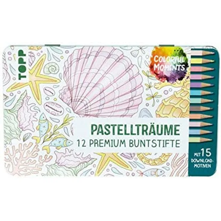 Colorful Moments Designdose mit Buntstiften - Pastellträume