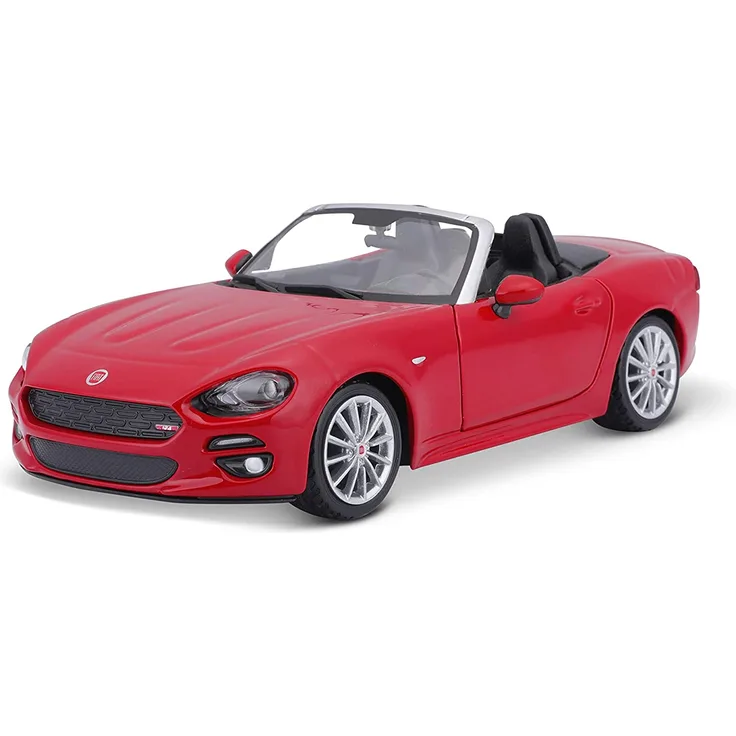 Bauer Spielwaren 18-21083R Fiat 124 Spider Modellauto im Maßstab 1:24, rot