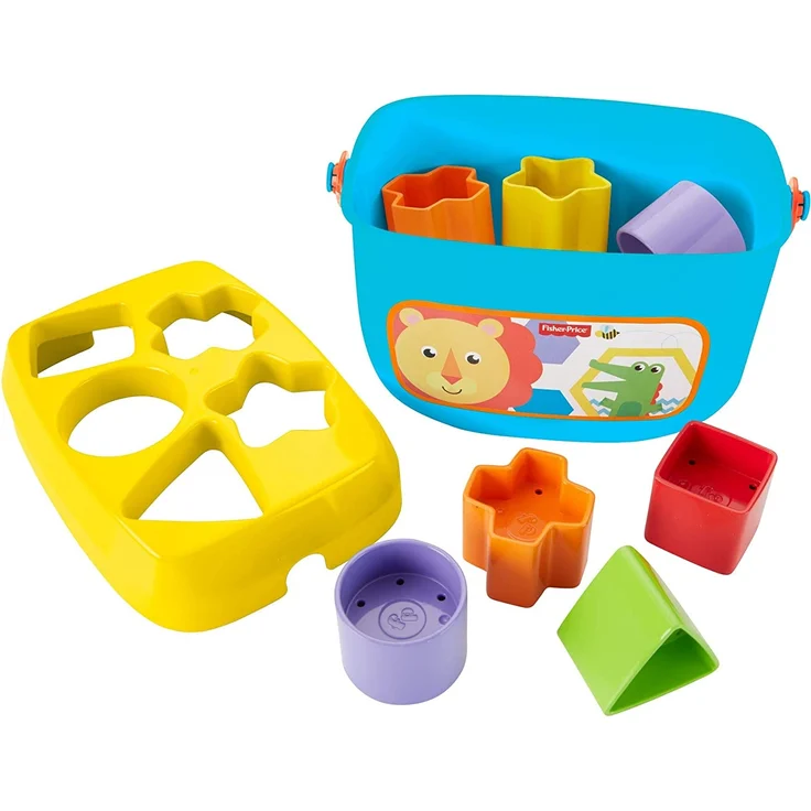 Fisher-Price FFC84 - Babys Erste Bausteine Baby Spielzeug Formensortierspiel mit Spielwürfeln und Eimer zum Verstauen ab 6 Monaten – Bild 4