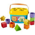 Fisher-Price FFC84 - Babys Erste Bausteine Baby Spielzeug Formensortierspiel mit Spielwürfeln und Eimer zum Verstauen ab 6 Monaten