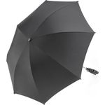 Zamboo Universal Sonnenschirm Sonnenschutz für Kinderwagen & Buggy - UV Schutz 50+ / 73 cm Durchmesser - Biegsamer Schirm mit Universalhalterung für Rund- und Ovalrohre - Schwarz