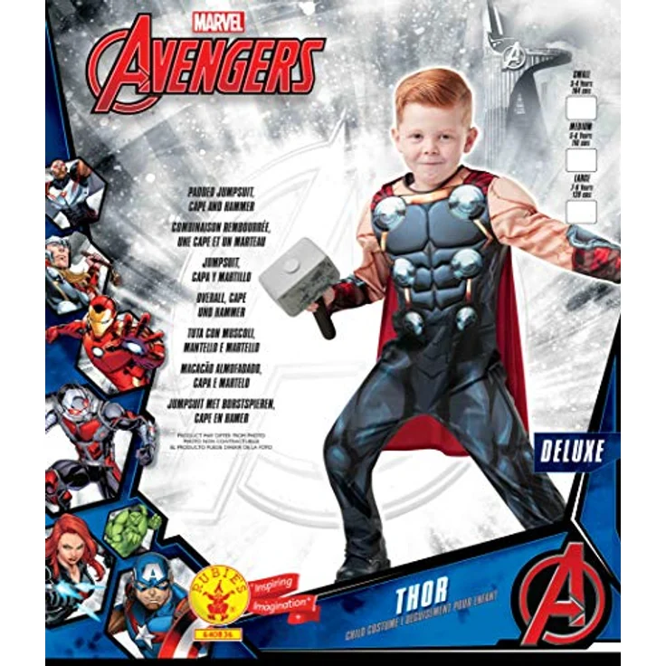 Rubie 's 640891 9–10 Marvel Avengers Thor Deluxe Kind Kostüm, Jungen, one size – Bild 3