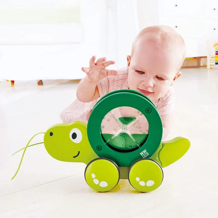 Hape E0354 Nachziehschildkröte Tito Spielzeug – Bild 7
