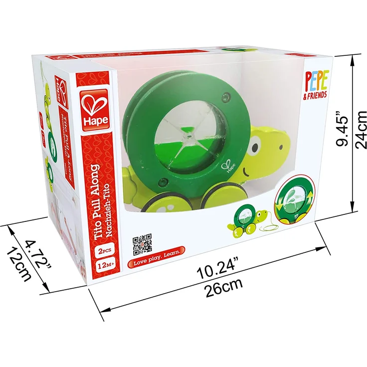Hape E0354 Nachziehschildkröte Tito Spielzeug – Bild 5