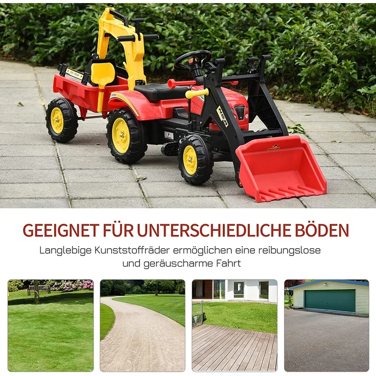 HOMCOM Tretbagger mit Fontlader rot – Bild 7