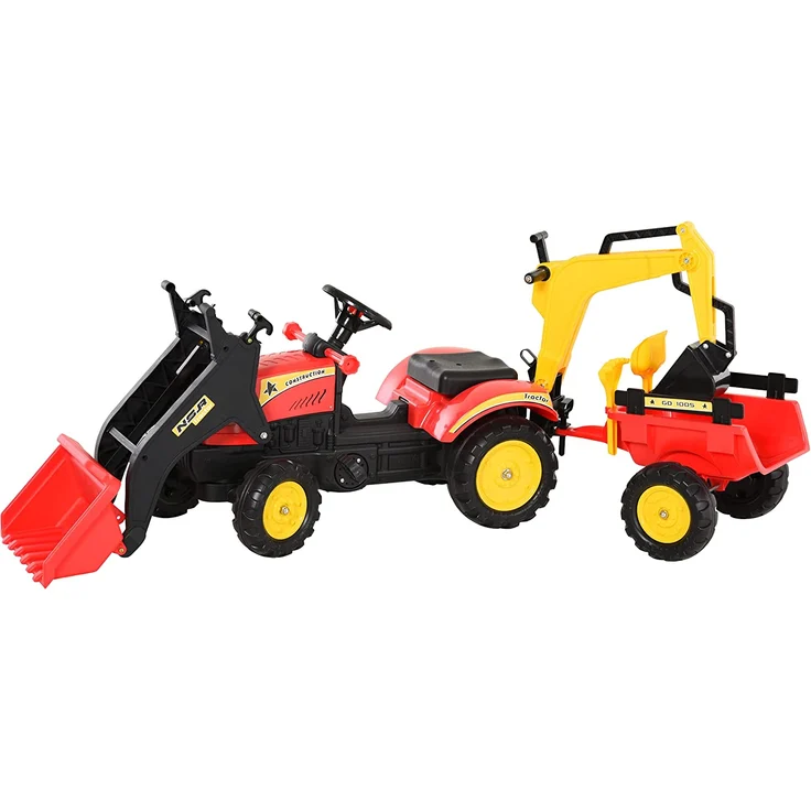 HOMCOM Tretbagger mit Fontlader rot – Bild 1