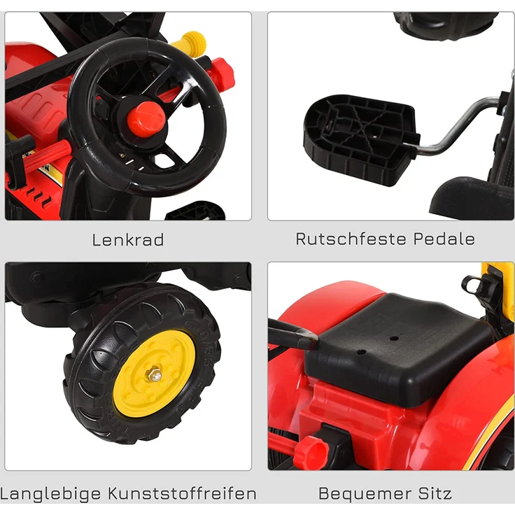 HOMCOM Tretbagger mit Fontlader rot – Bild 4