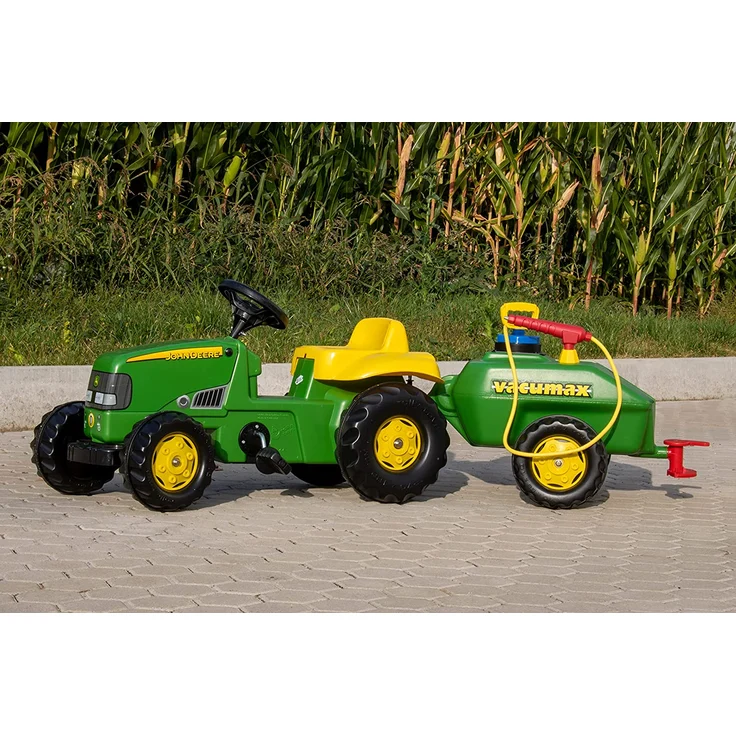 Rolly Toys rollyKid John Deere Trettraktor + Vacumax Anhänger Tretfahrzeug – Bild 3